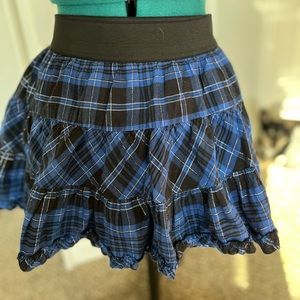 Black and blue plaid mini skirt